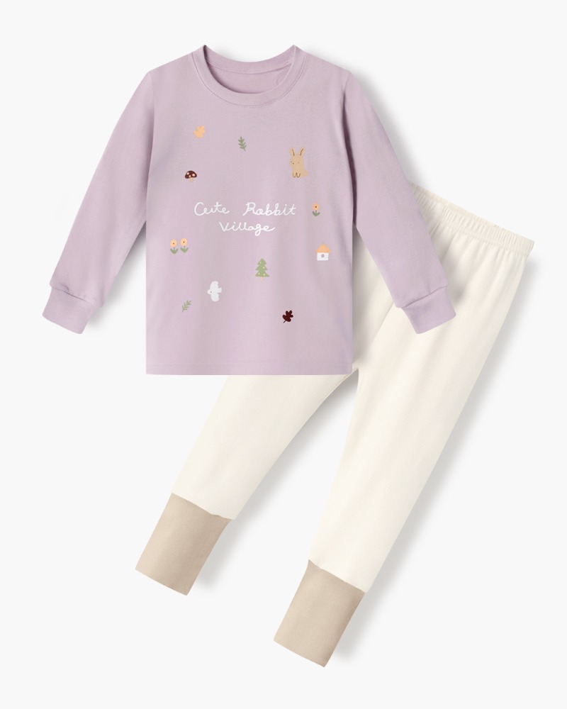 Bộ đồ dài dáng ôm cotton mịn bé gái U1258