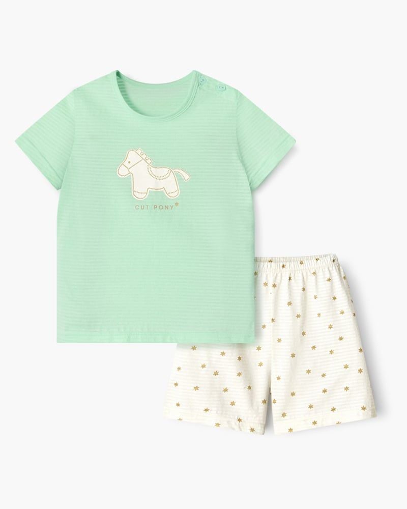 Bộ đồ ngắn cotton giấy bé trai và bé gái U3207