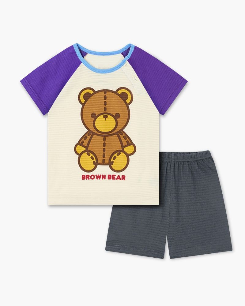 Bộ đồ ngắn cotton giấy bé gái và bé trai U3152