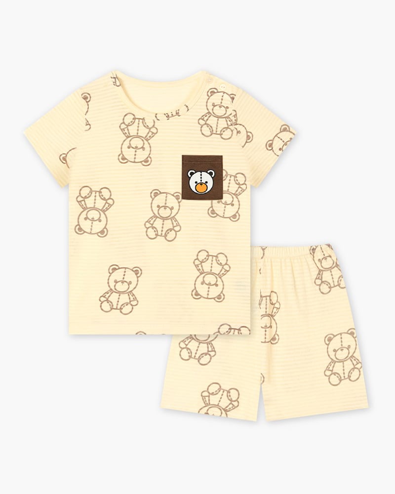 Bộ đồ ngắn cotton giấy bé gái và bé trai U3150