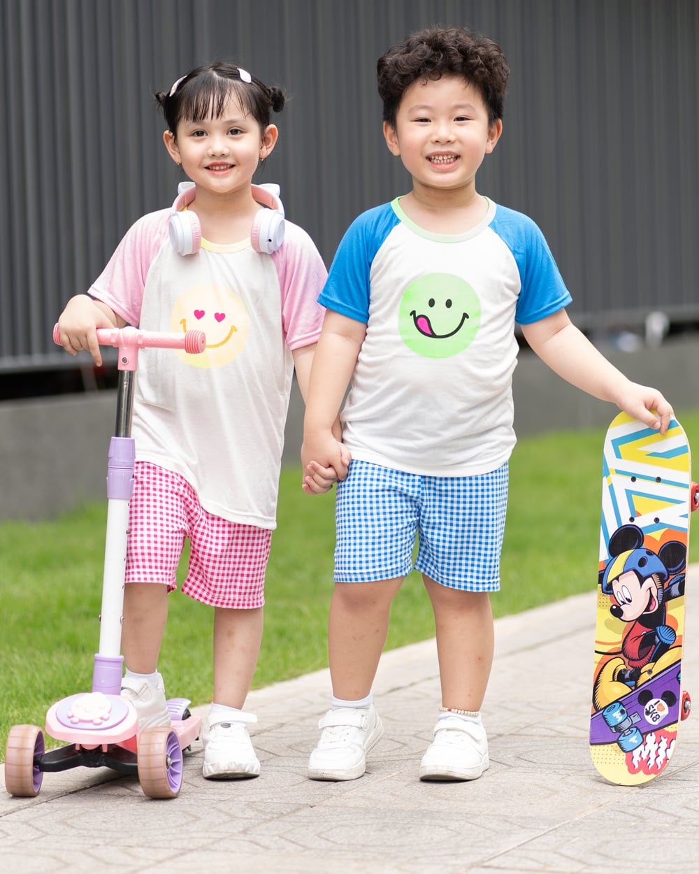 Bộ đồ ngắn Cool Feel mịn mỏng mát bé trai và bé gái U3169
