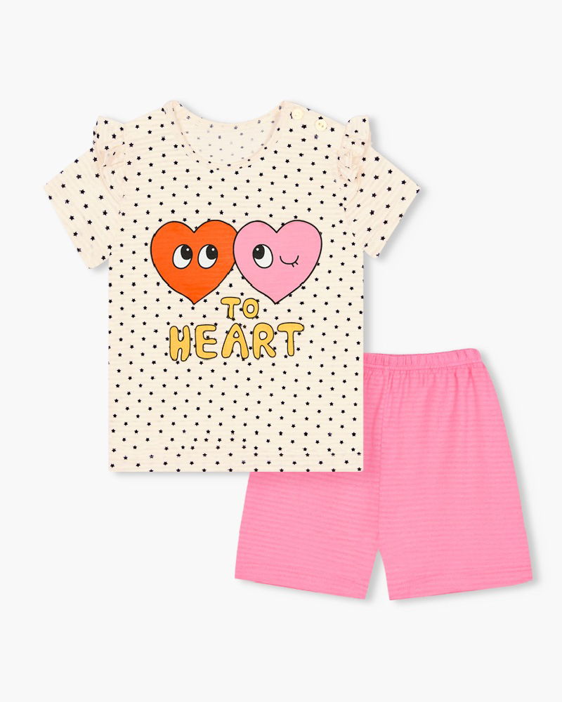 Bộ đồ ngắn cotton giấy bé gái U3114
