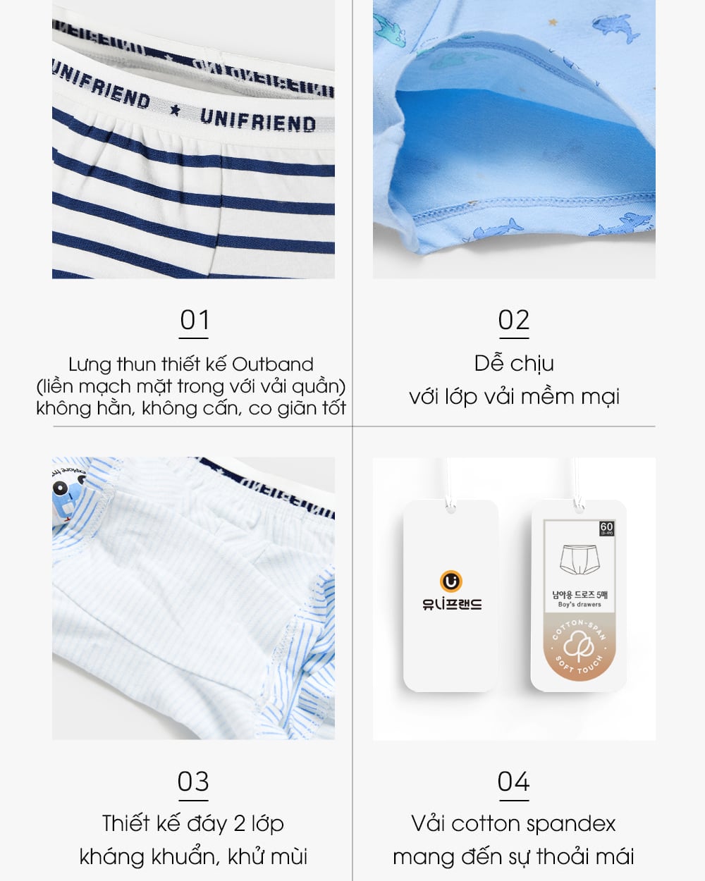 Set 5 quần chip đùi bé trai U6065