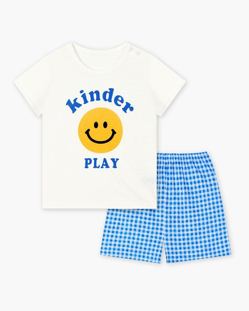 Bộ đồ ngắn cotton mịn bé gái và bé trai U3148