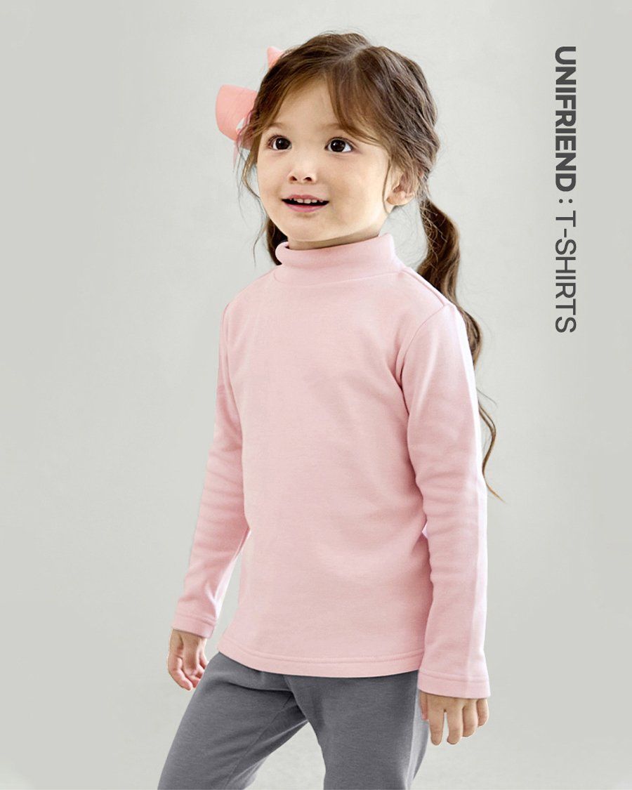 Áo cổ lọ (nữa cổ) dài tay vải nỉ cào bông ấm thu đông bé trai và bé gái U900D