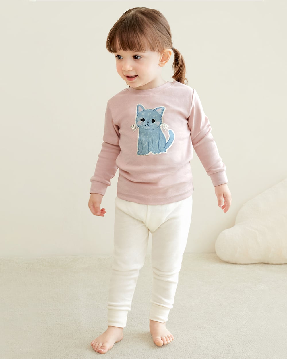 Bộ đồ dài dáng ôm cotton mịn bé gái U1216