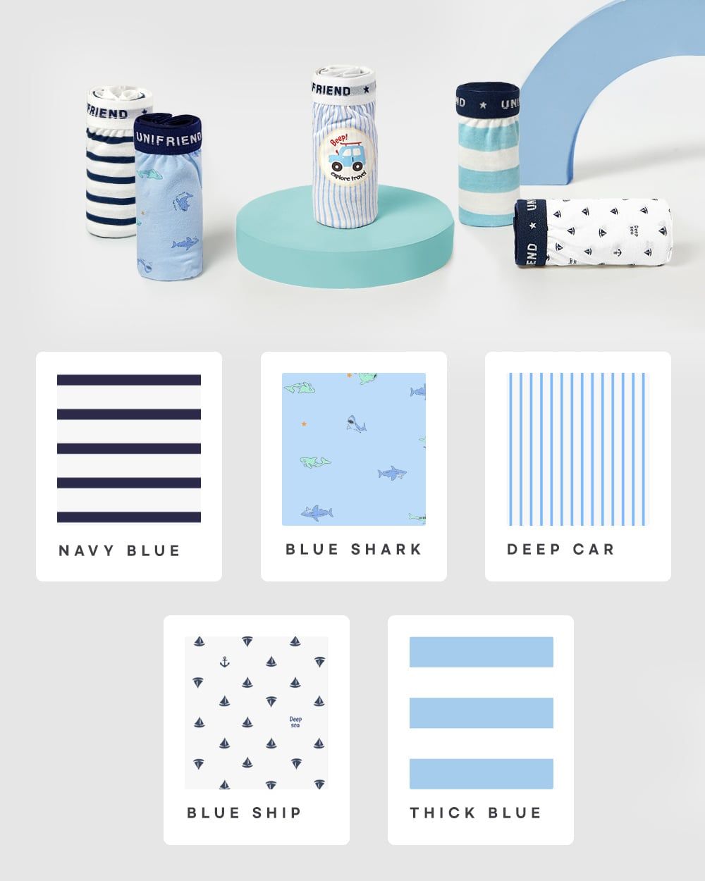 Set 5 quần chip tam giác bé trai U6067