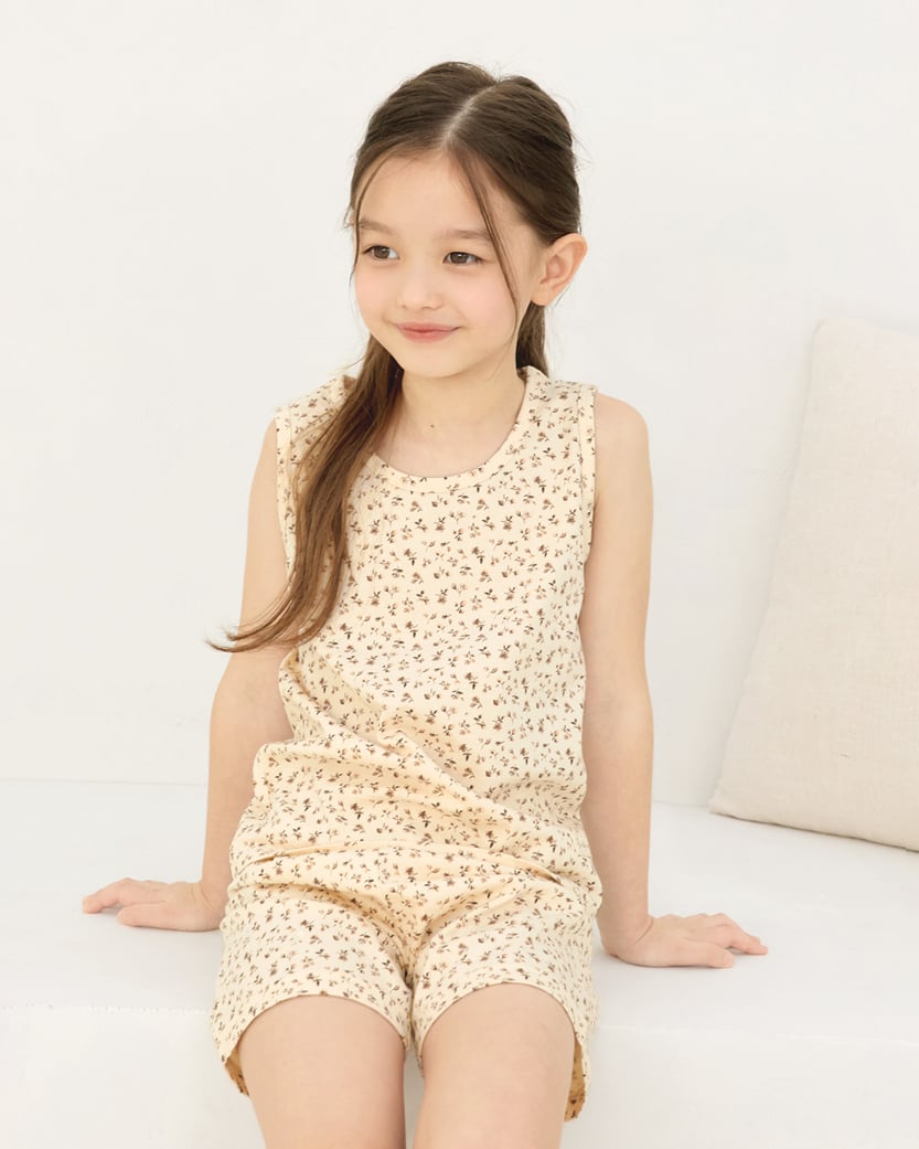 Bộ đồ ba lỗ cotton mịn bé gái U4107