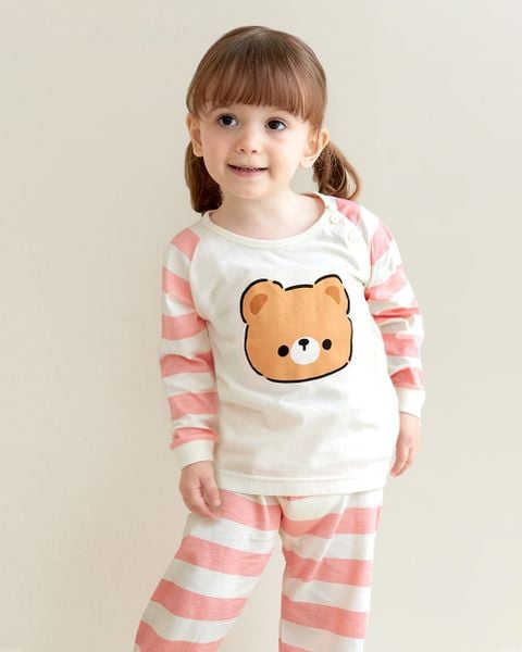 Bộ đồ dài dáng rộng cotton mịn bé gái U1189