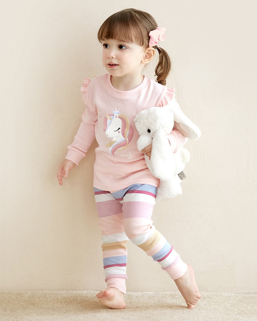 Bộ đồ dài dáng ôm cotton mịn bé gái U1205