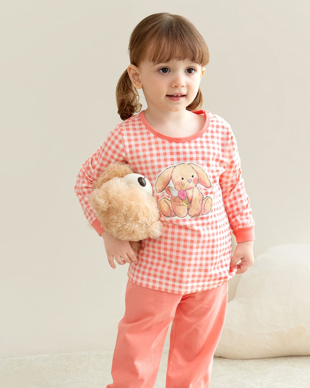 Bộ đồ dài dáng rộng cotton mịn bé gái U1187