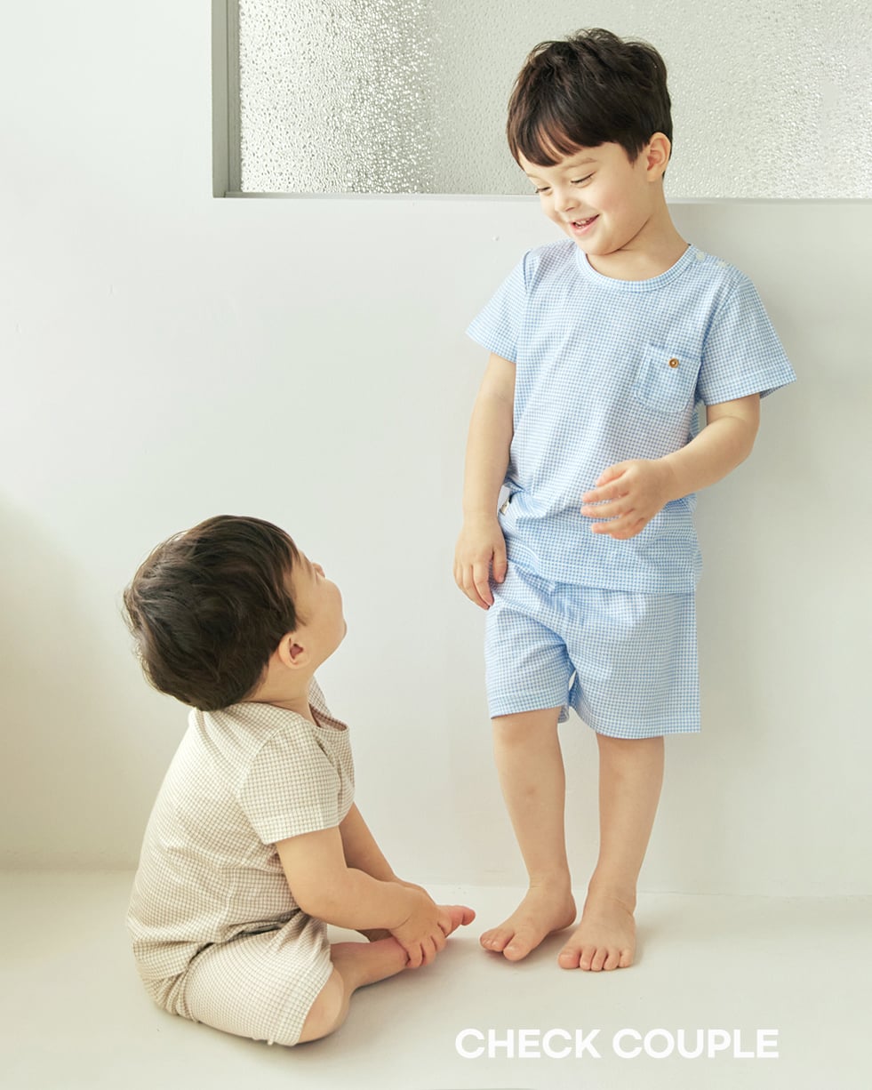Bộ đồ ngắn cotton mịn bé gái và bé trai U3221