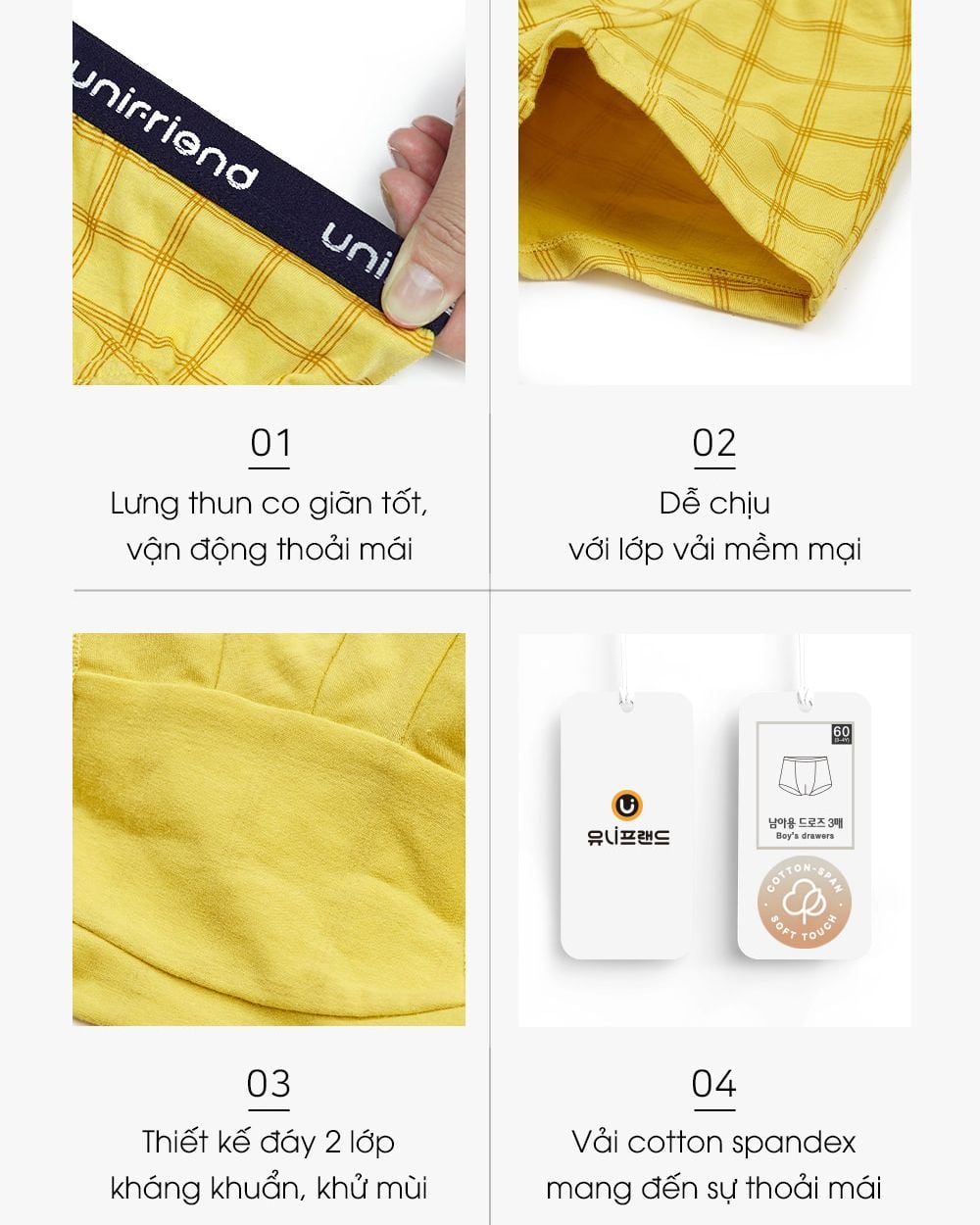 Set 3 quần chip đùi bé trai U6025