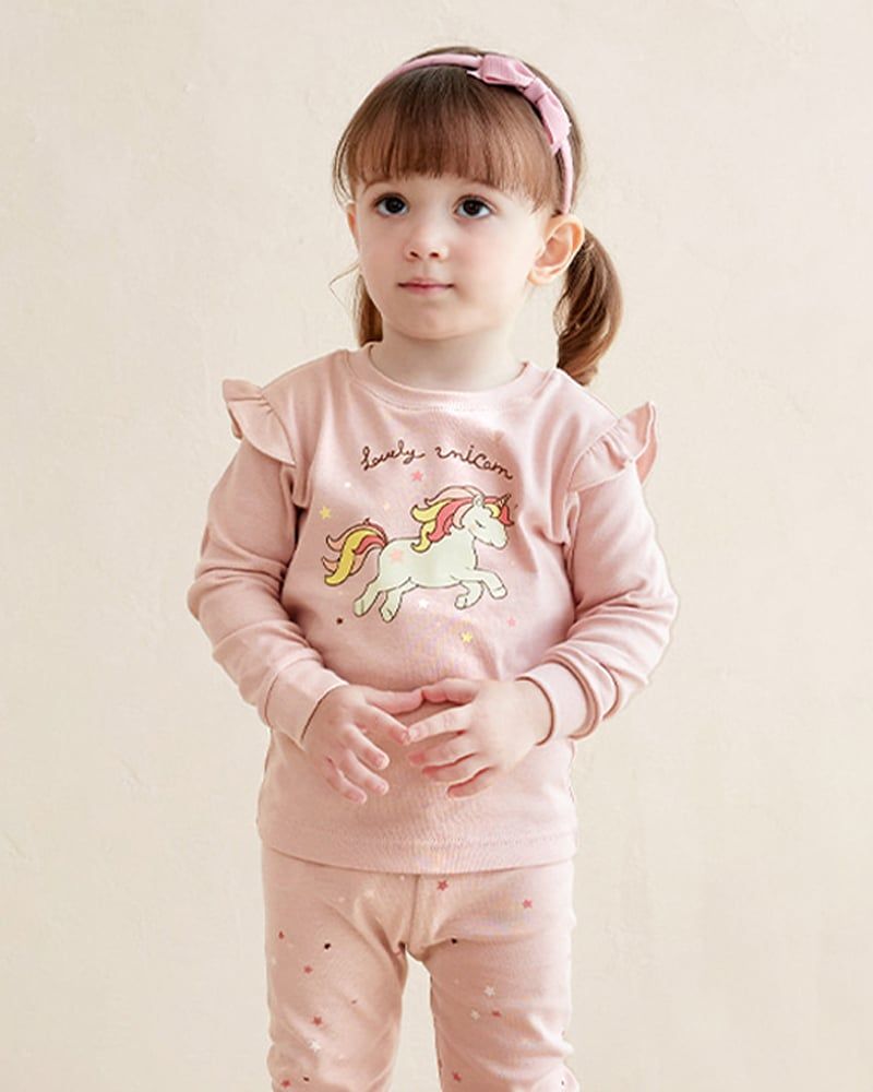 Bộ đồ dài dáng ôm cotton mịn bé gái U1202