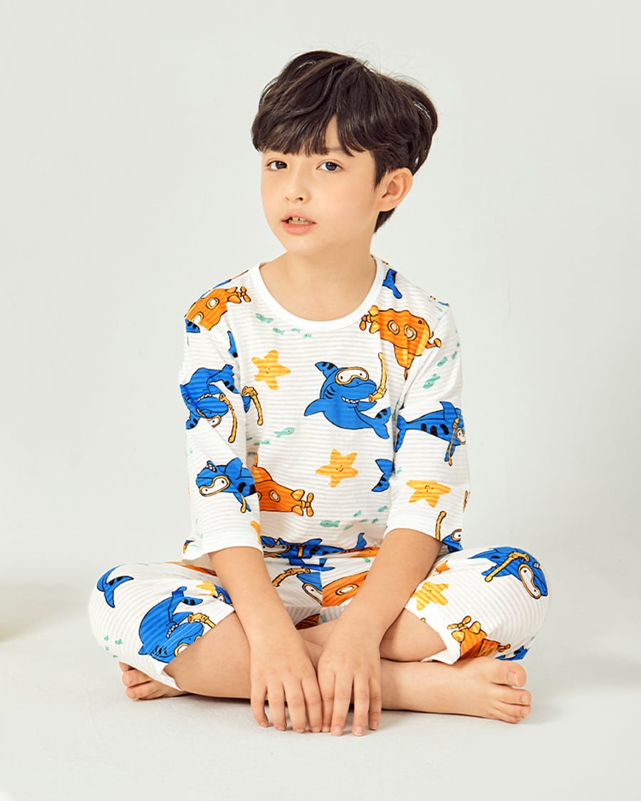 Bộ đồ lửng cotton giấy bé trai U2038