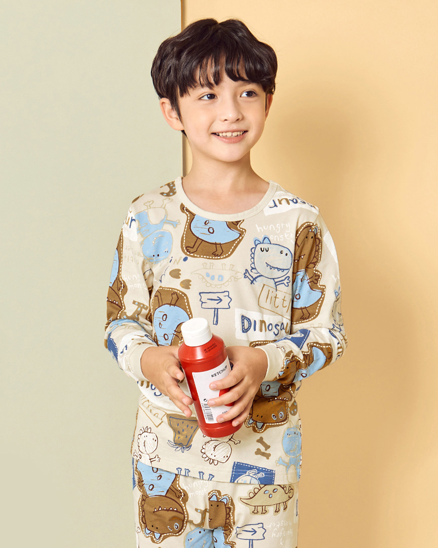 Bộ đồ dài dáng rộng cotton mịn bé trai U1043