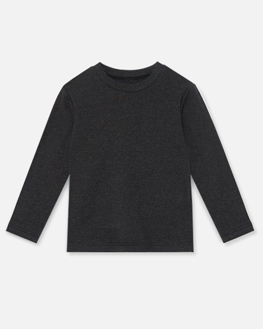 Áo dài tay cổ tròn vải nỉ cào bông ấm thu đông bé trai và bé gái U900L