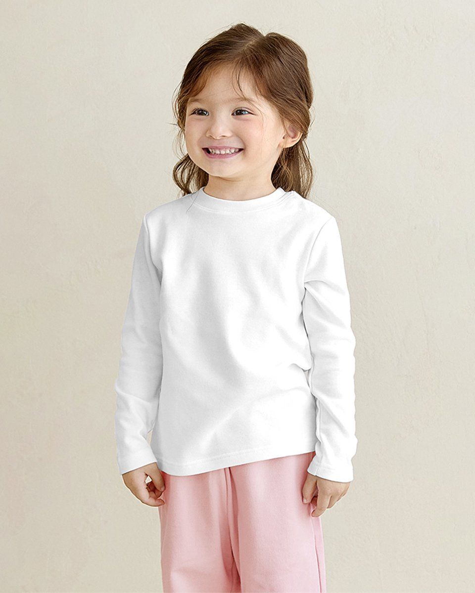 Áo dài tay cổ tròn vải nỉ cào bông ấm thu đông bé trai và bé gái U900L