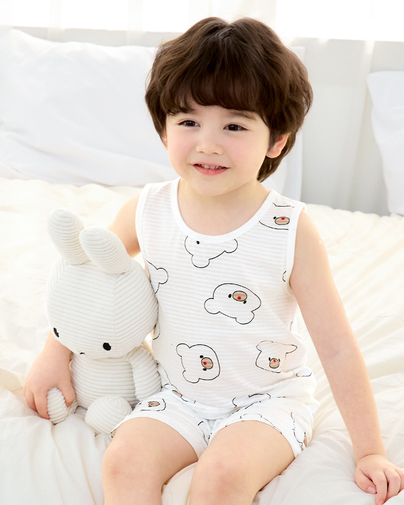 Bộ đồ ba lỗ cotton giấy bé trai và bé gái U4099