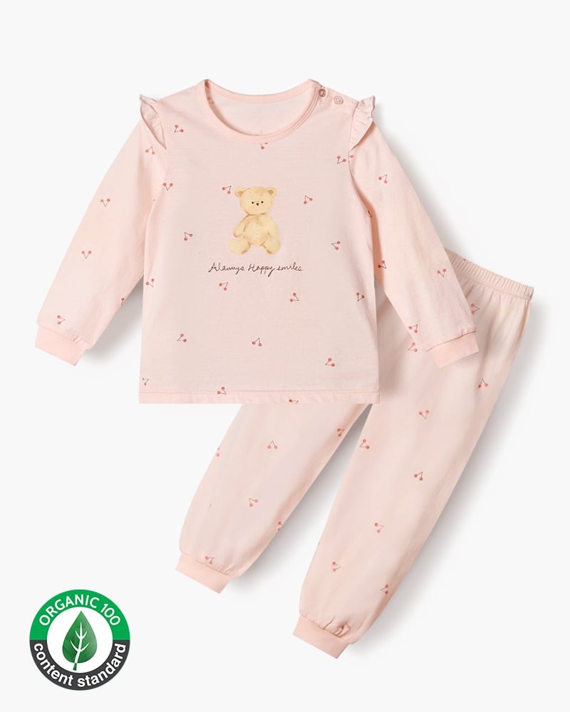 Bộ đồ dài cotton mịn dáng rộng bé gái U1314