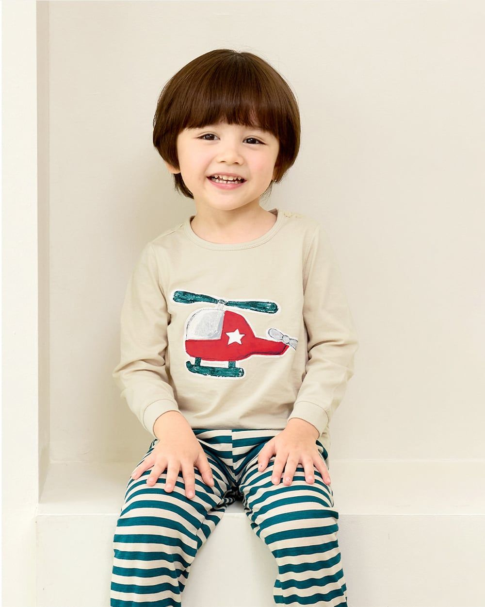 Bộ đồ dài dáng rộng cotton mịn bé trai U1185