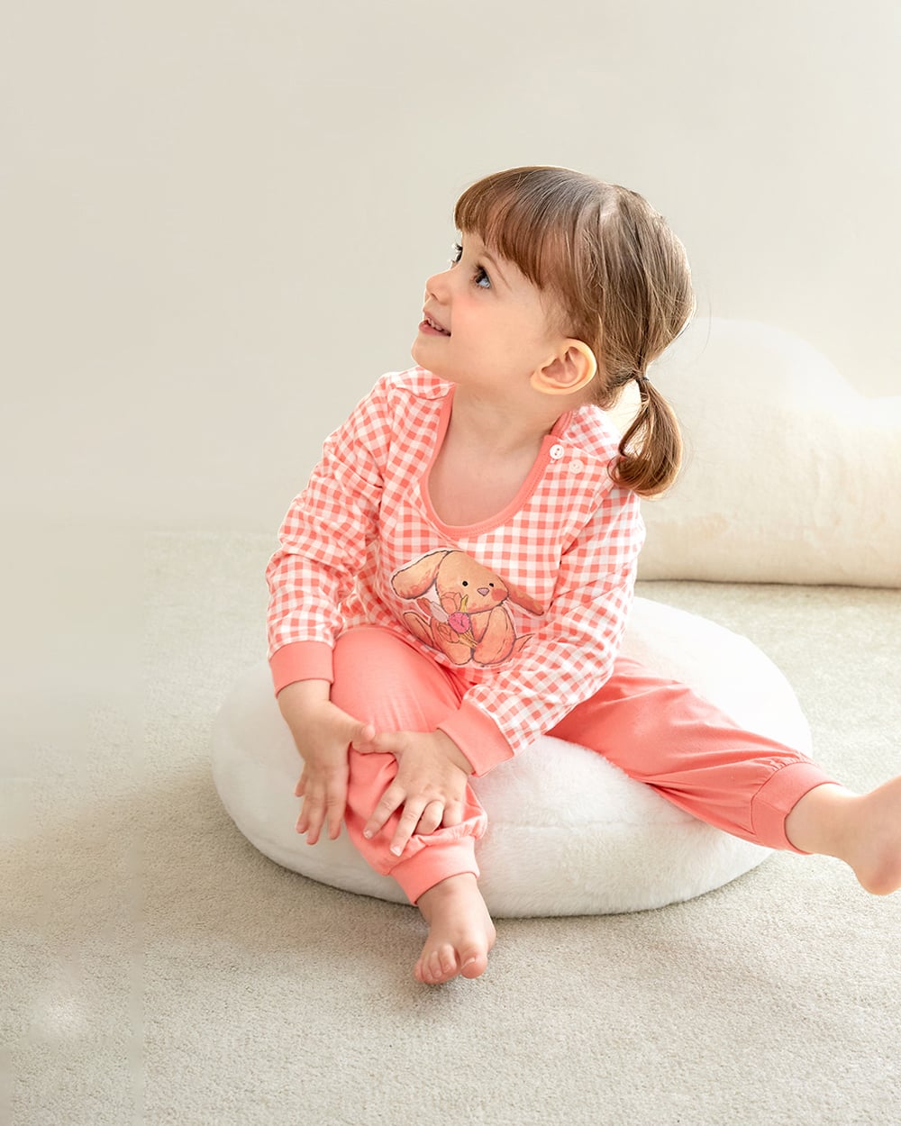 Bộ đồ dài dáng rộng cotton mịn bé gái U1187