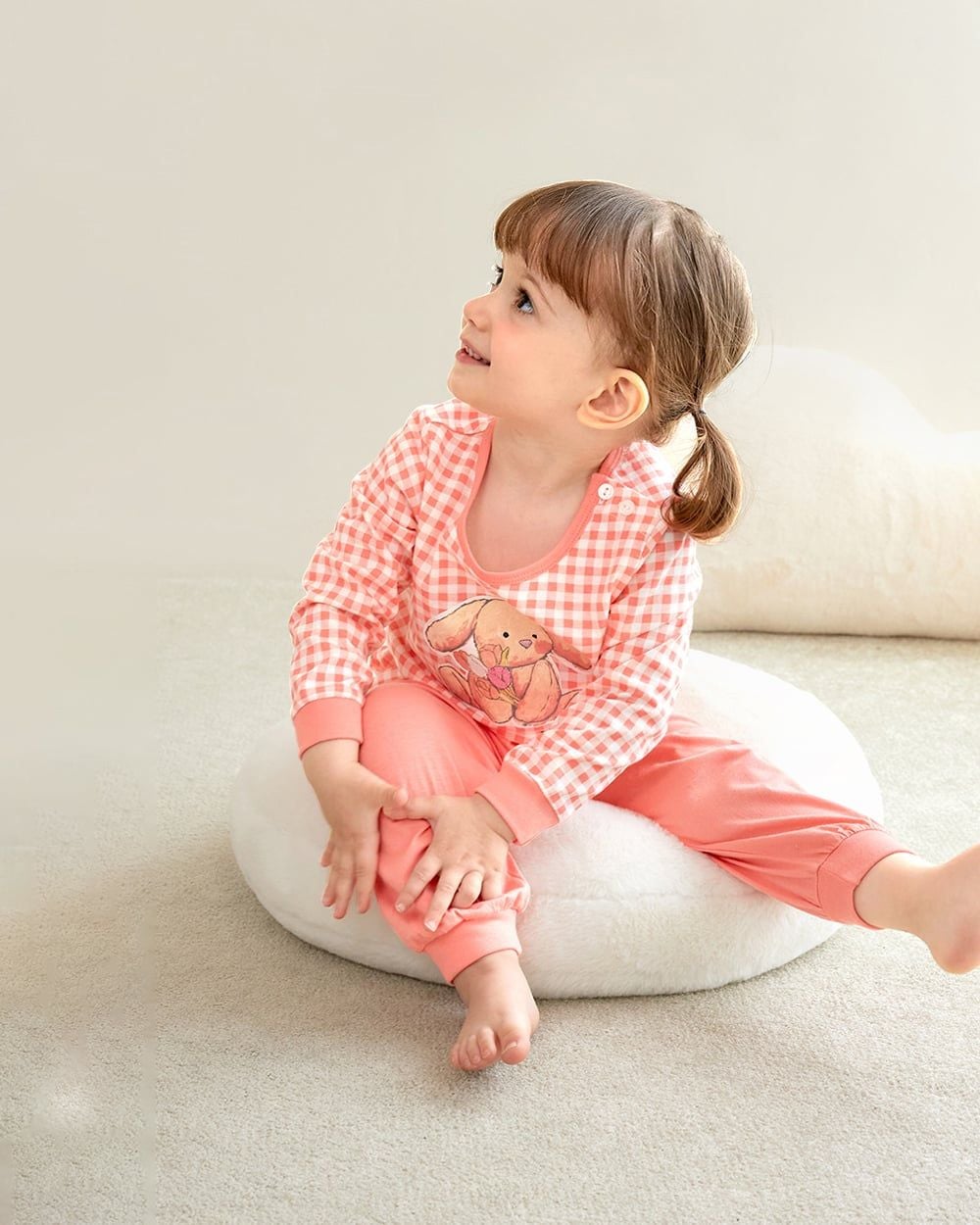 Bộ đồ dài dáng rộng cotton mịn bé gái U1187