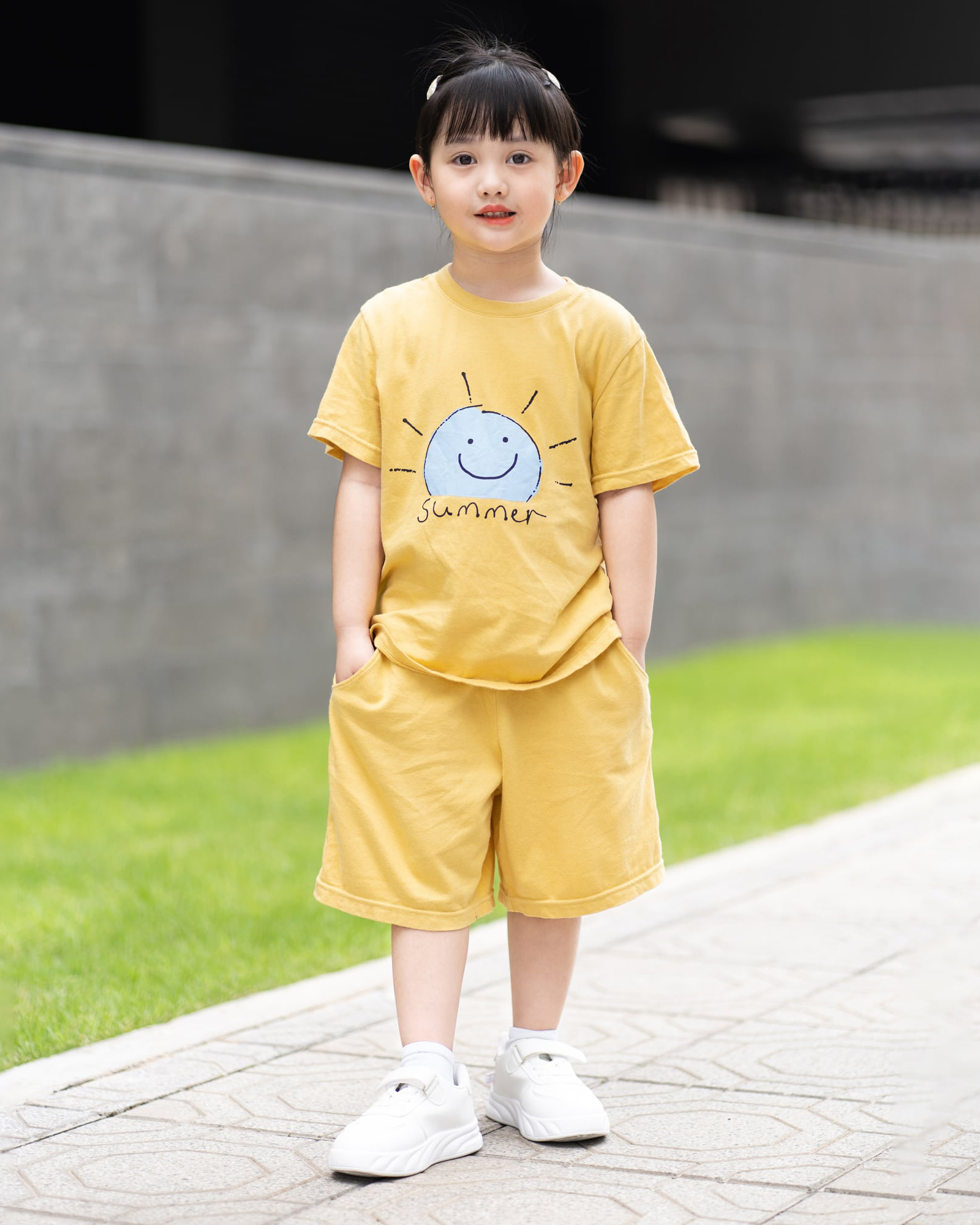 Bộ đồ ngắn cotton mịn bé trai và bé gái U3133
