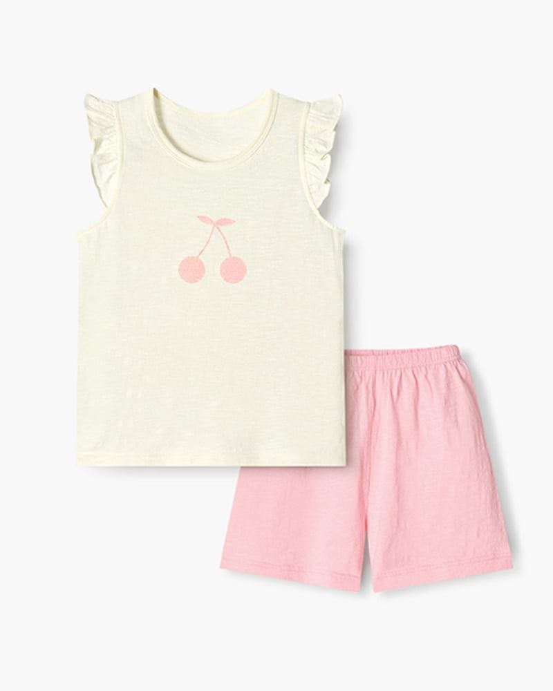 Bộ đồ ba lỗ cotton mịn bé gái U4097