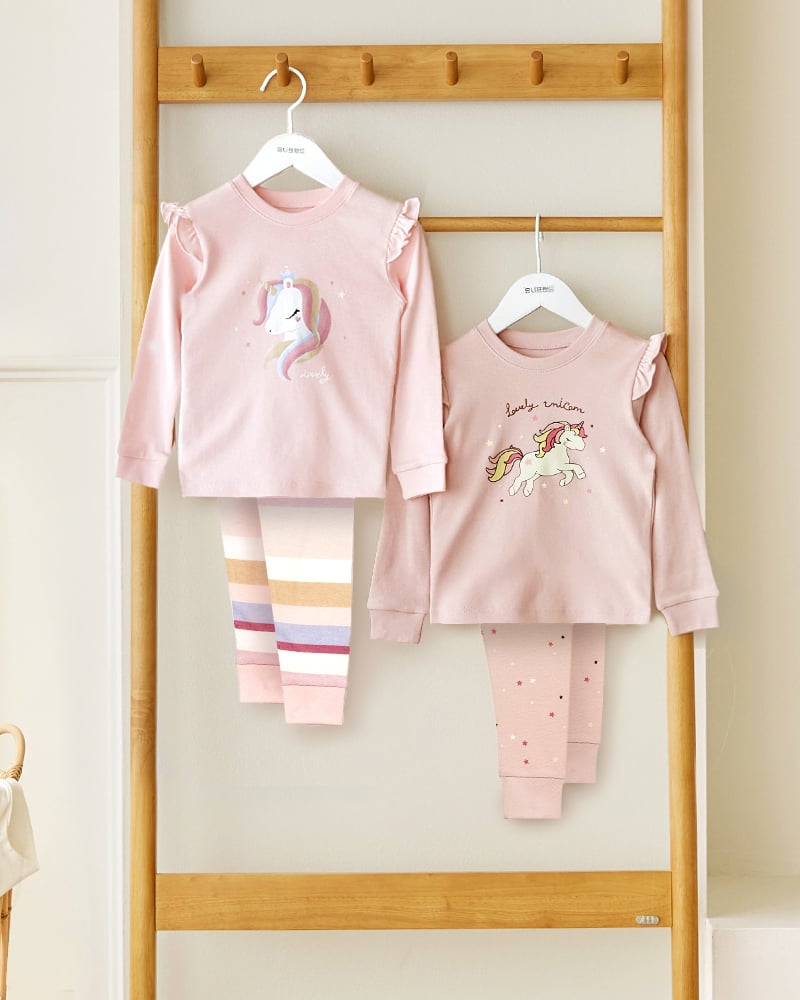 Bộ đồ dài dáng ôm cotton mịn bé gái U1205