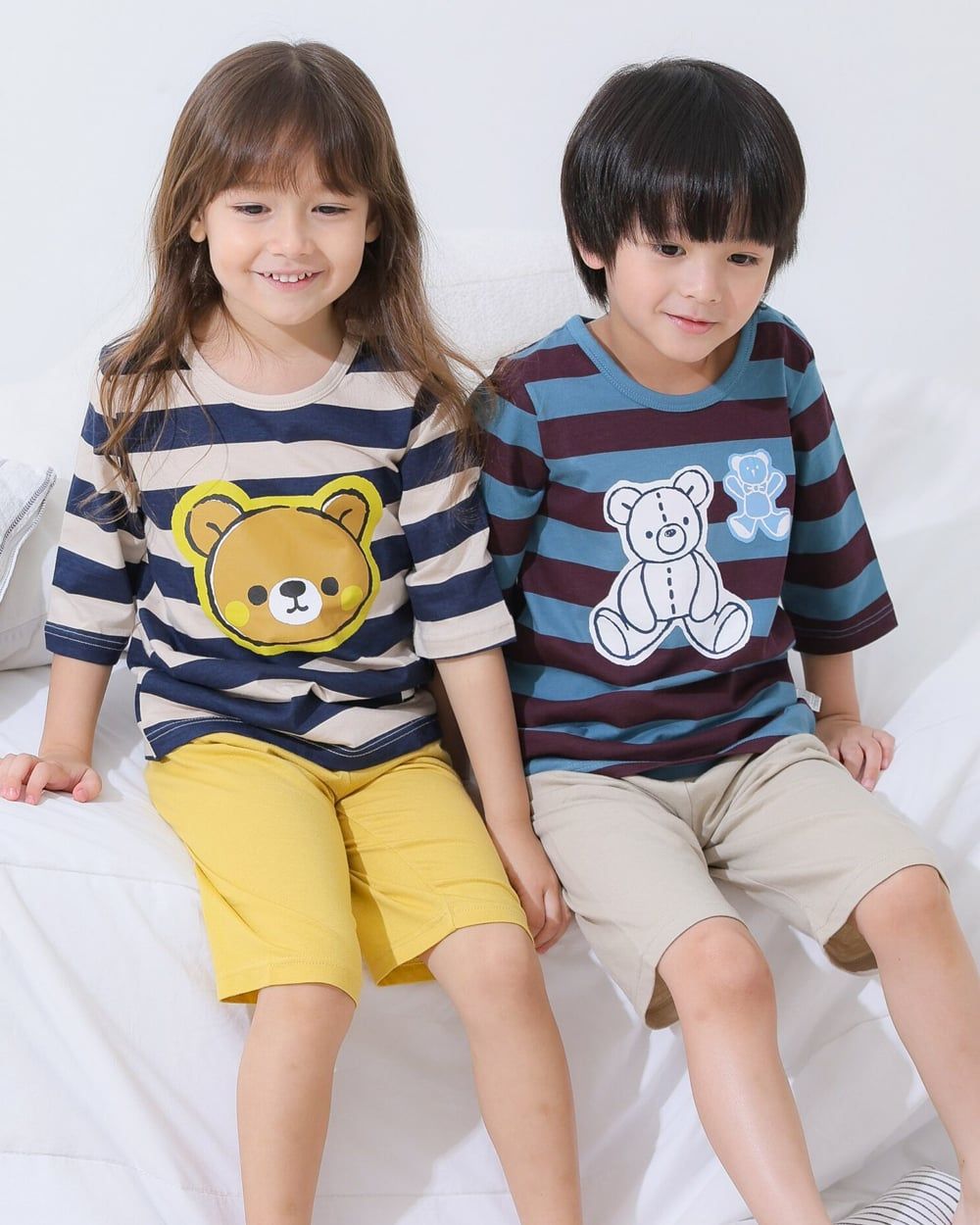 Bộ đồ lửng cotton mịn bé trai và bé gái U2110