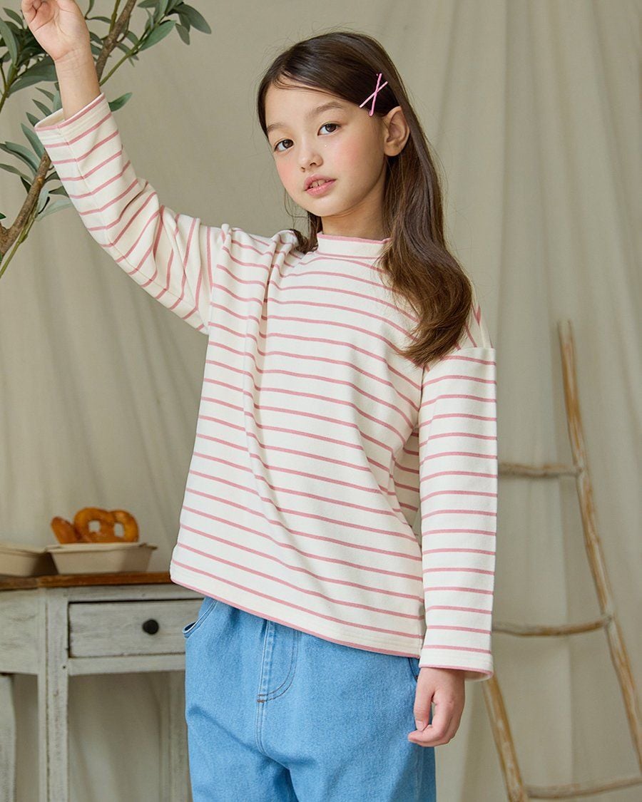 Áo thun dài tay cổ 3 phân vải nỉ cào bông ấm bé trai và bé gái U900G