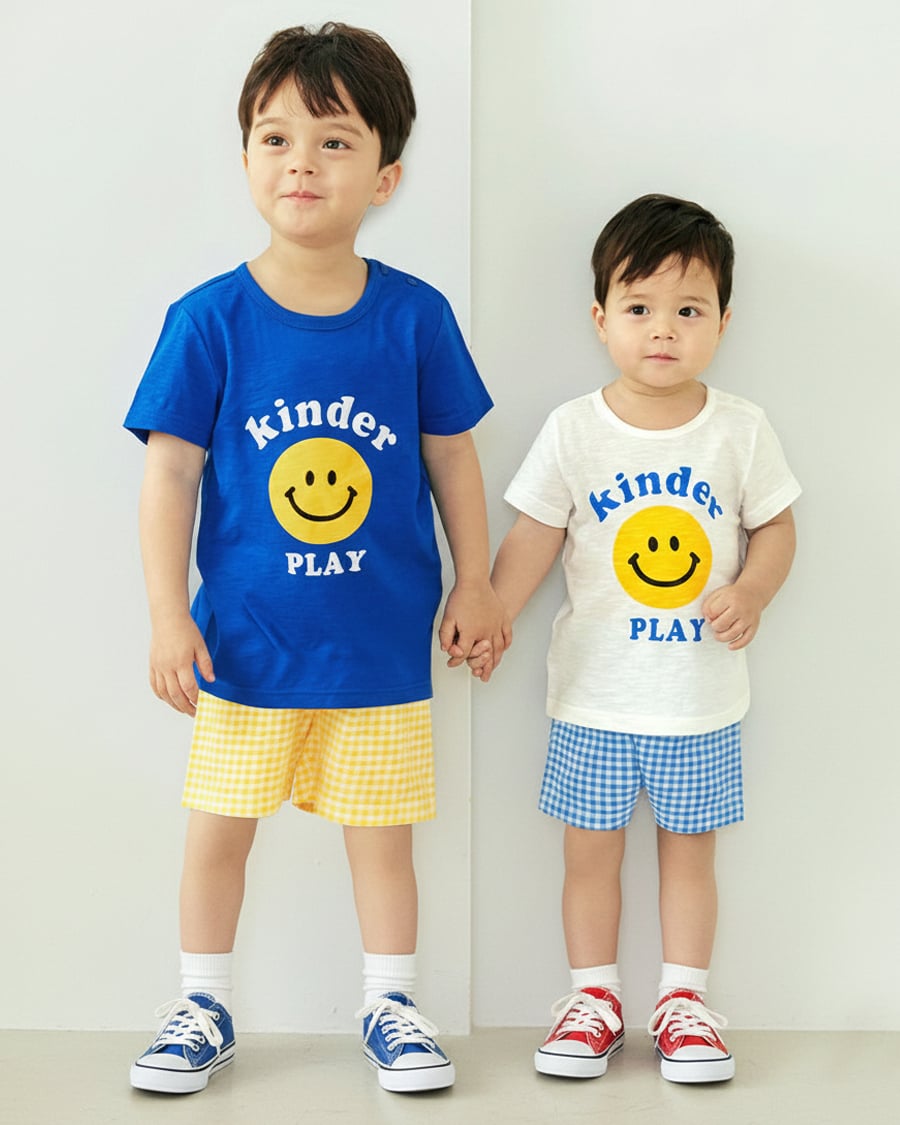 Bộ đồ ngắn cotton mịn bé gái và bé trai U3148