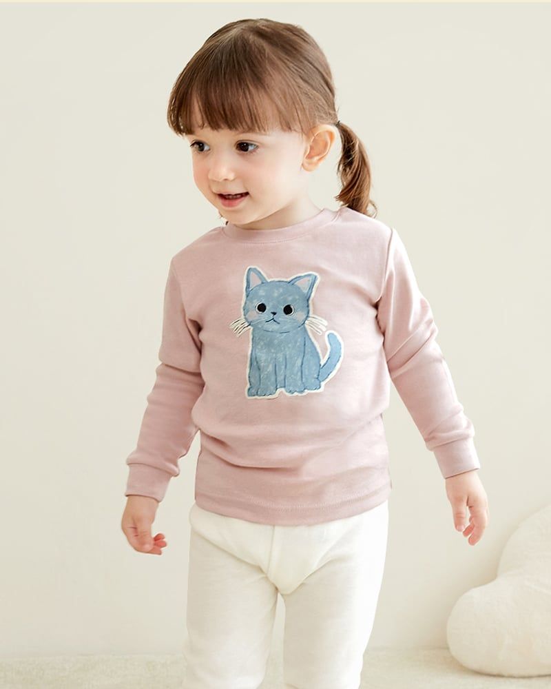 Bộ đồ dài dáng ôm cotton mịn bé gái U1216