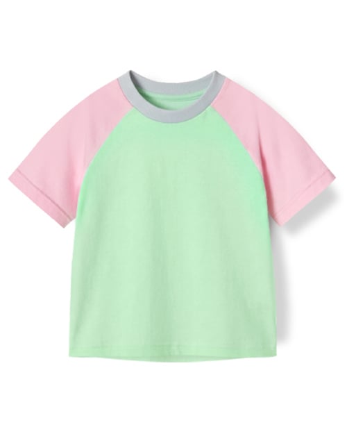 Áo thun tay ngắn Raglan vải cotton thoáng mát bé trai và bé gái U900Q