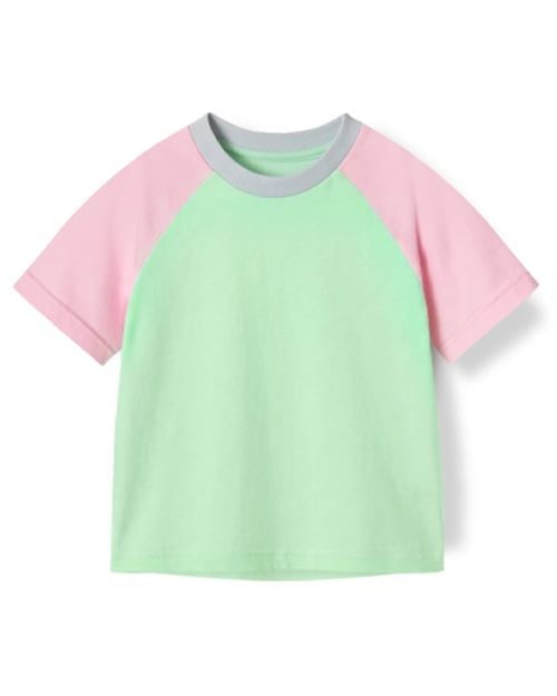 Áo thun tay ngắn Raglan vải cotton thoáng mát bé trai và bé gái U900Q