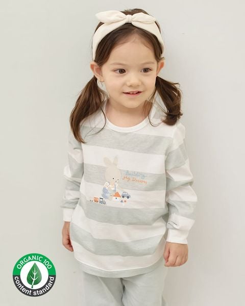 Bộ đồ dài cotton mịn dáng rộng bé gái U1313