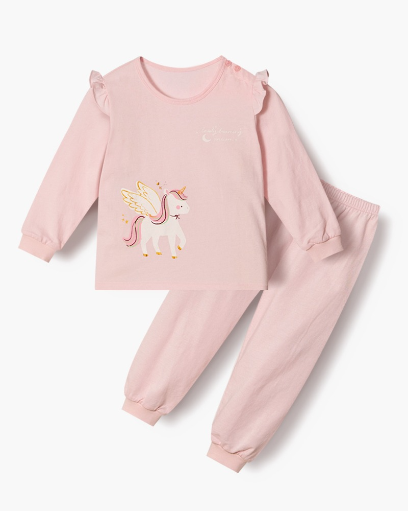 Bộ đồ dài dáng rộng cotton mịn bé gái U1324