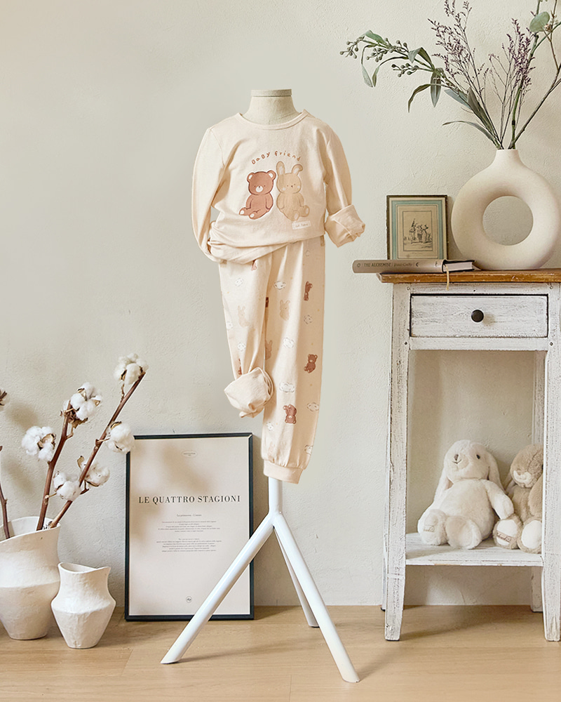 Bộ đồ dài dáng rộng cotton mịn bé trai và bé gái U1270