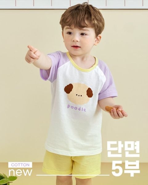 Bộ đồ ngắn raglan cotton giấy bé trai U3225