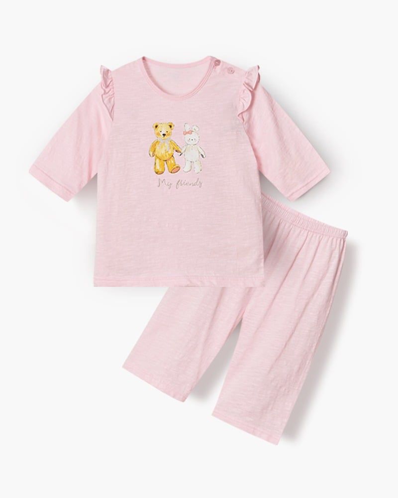 Bộ đồ lửng cotton mịn bé gái U2173