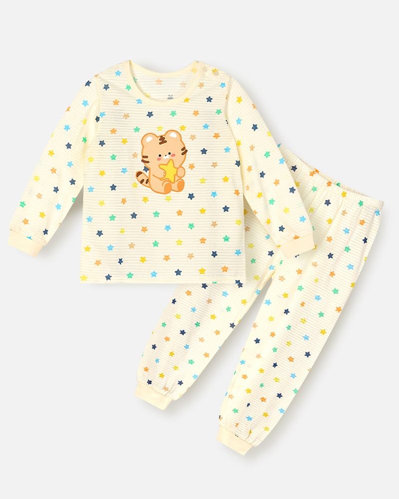 Bộ đồ dài cotton giấy bé gái U1241
