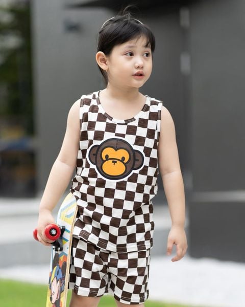 Bộ đồ ba lỗ cotton mịn bé trai và bé gái U4075