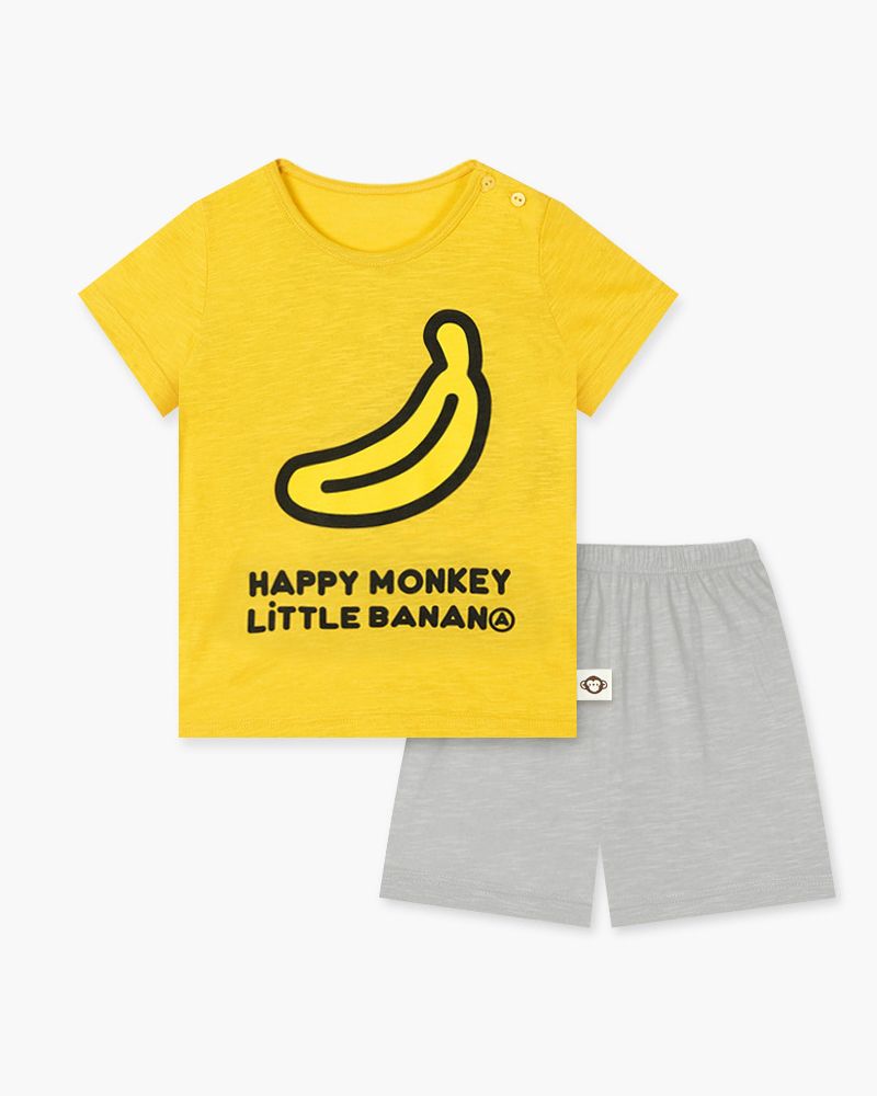 Bộ đồ ngắn cotton mịn bé gái và bé trai U3154