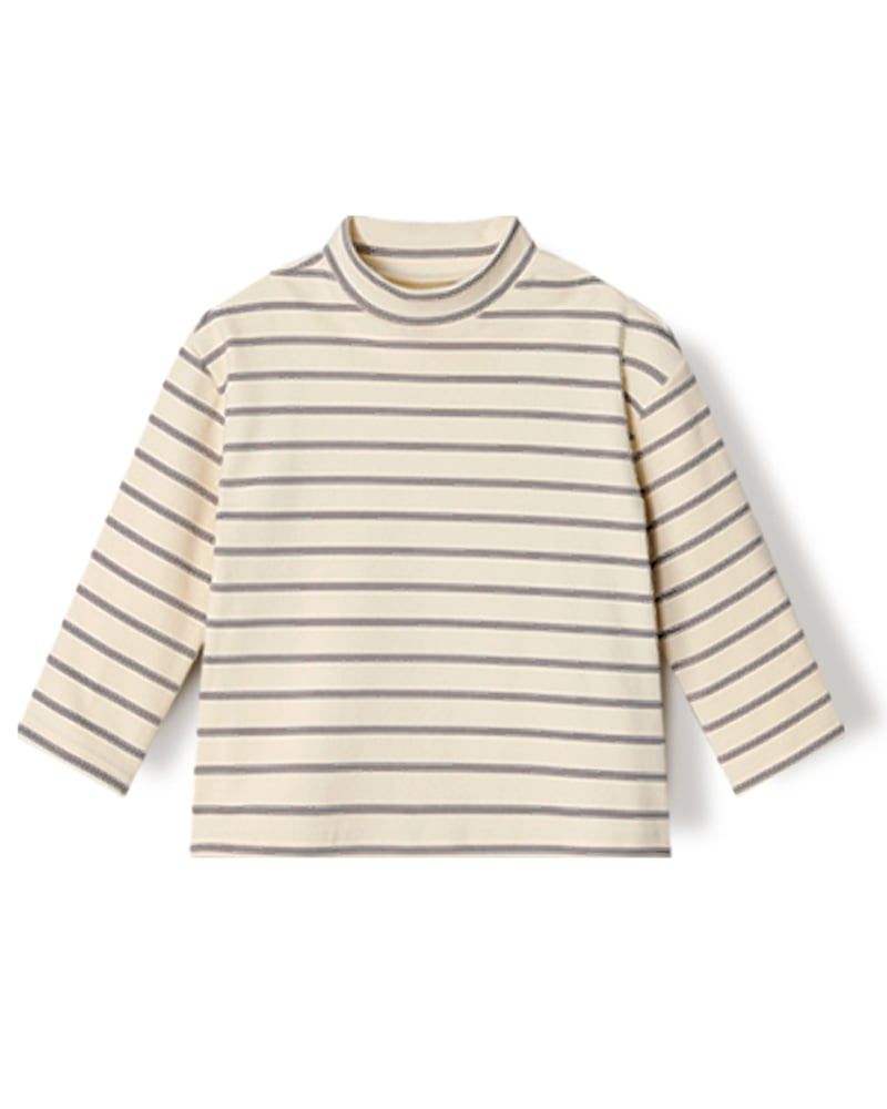 Áo thun dài tay cổ 3 phân vải nỉ cào bông ấm bé trai và bé gái U900G