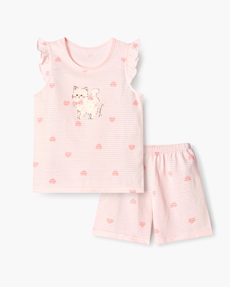 Bộ đồ ba lỗ cotton giấy bé gái U4098