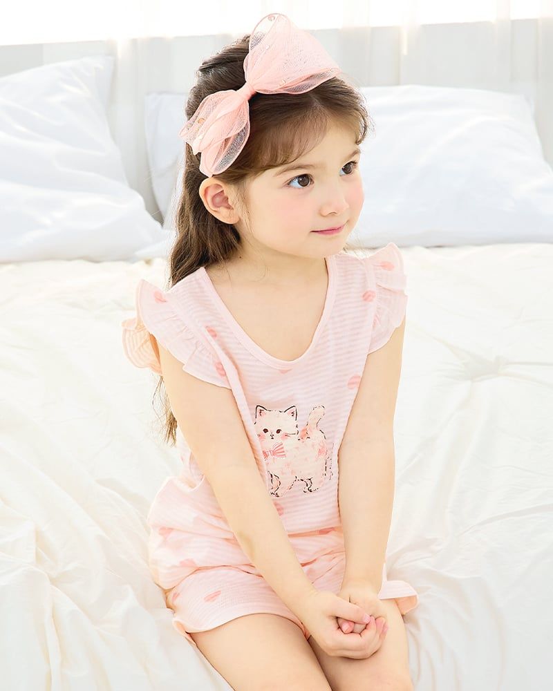 Bộ đồ ba lỗ cotton giấy bé gái U4098