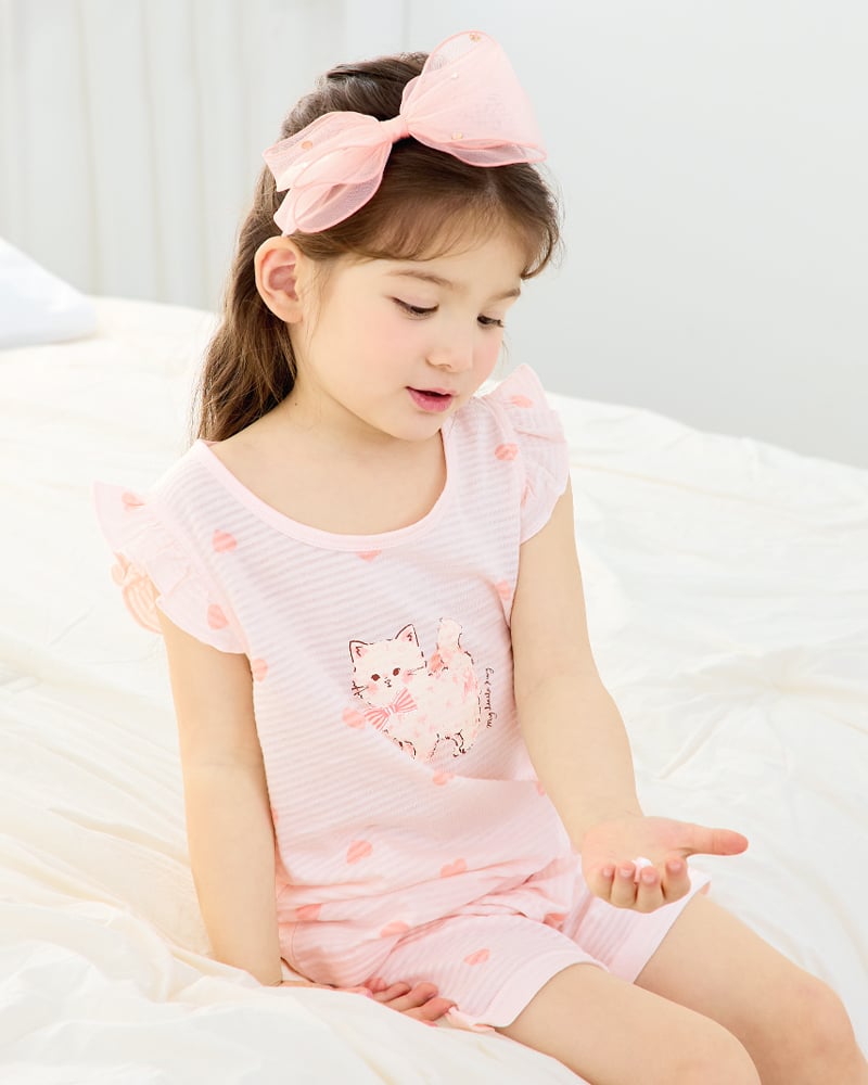 Bộ đồ ba lỗ cotton giấy bé gái U4098