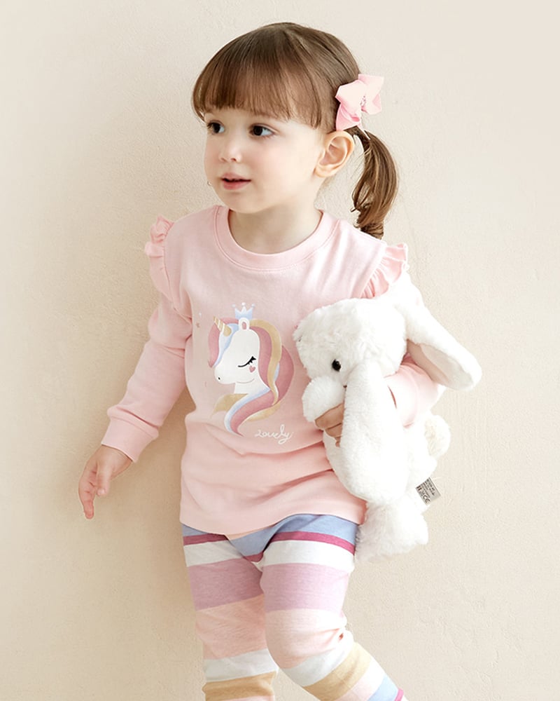 Bộ đồ dài dáng ôm cotton mịn bé gái U1205