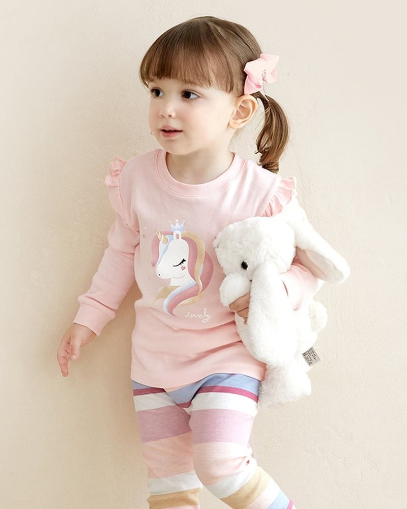 Bộ đồ dài dáng ôm cotton mịn bé gái U1205